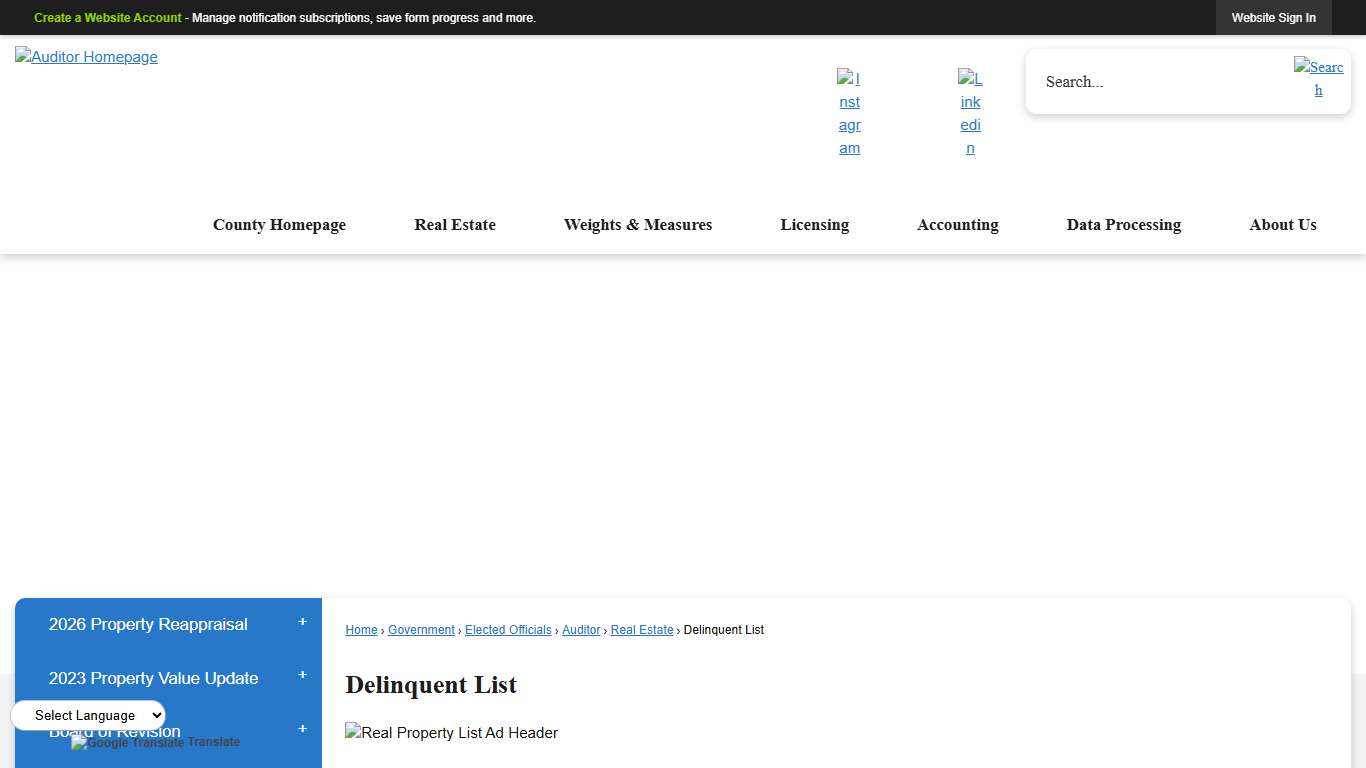 Delinquent List Montgomery County, OH - Official Website